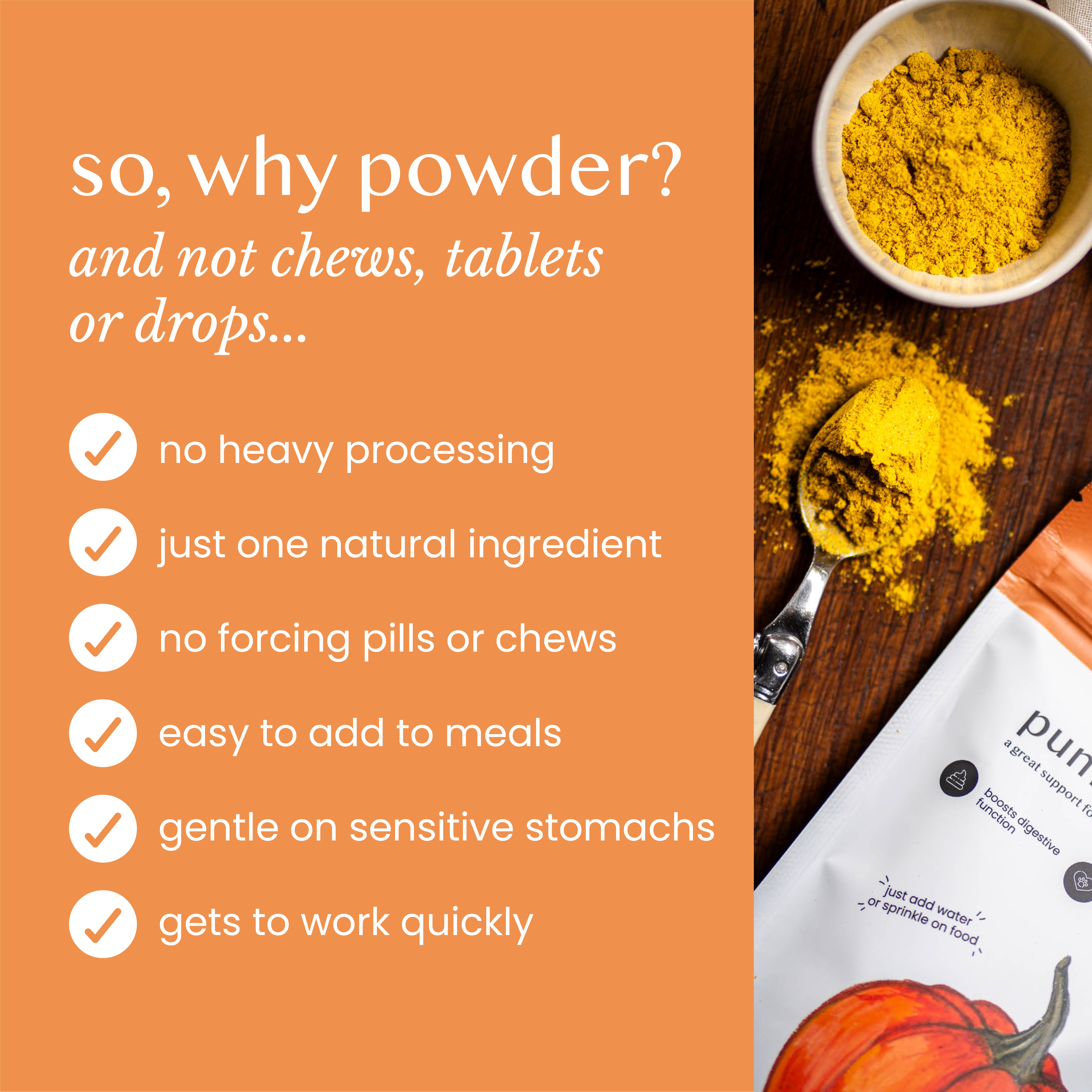 pure pumpkin powder for dogs & cats - Fettle
